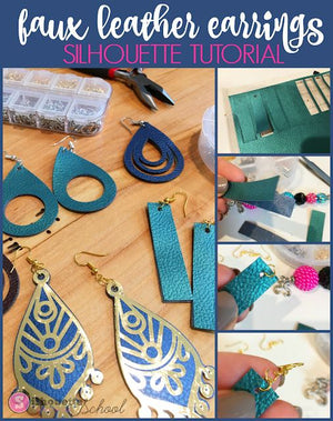 DIY FAUX LEATHER EARRINGS START TO FINISH: SILHOUETTE CAMEO TUTORIAL