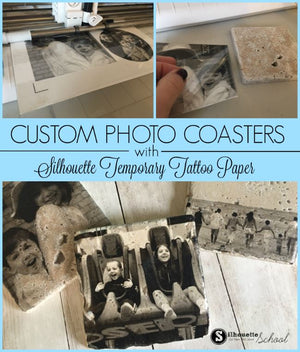 Make Photo Coaster with Silhouette Temporary Tattoo Paper