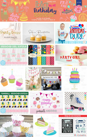 SO FONTSY'S BIG BIRTHDAY BUNDLE - LOADED WITH SVGS, 3D DESIGNS AND MORE! PLUS FREEBIES!