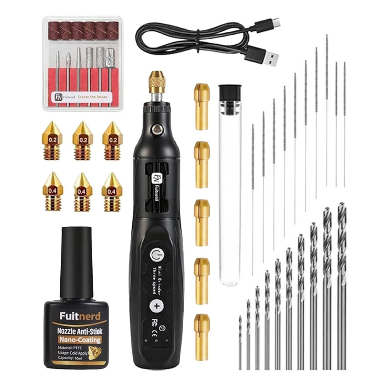 141 Piece 3D Printer Tool Kit & Accessory Kit with Cordless Rotary Sander - Swing Design3