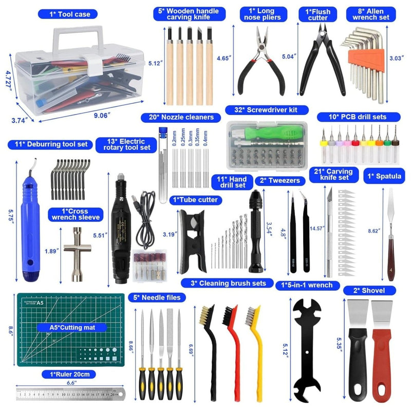 154 Piece 3D Printer Tool Kit & 3D Printer Cleaning Kit - Swing Design