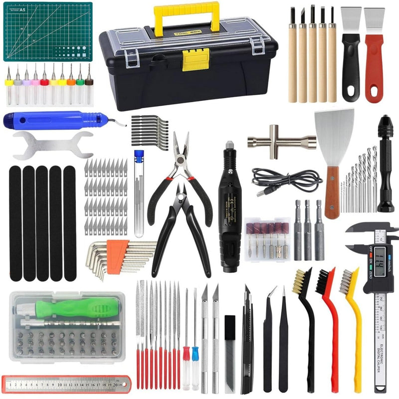 201 Piece 3D Printer Tool Kit, Finishing Kit & Cleaning Kit with Storage Case - Swing Design1