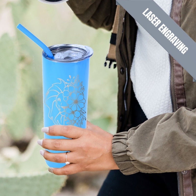 ProSub 20oz Epoxy & Engravable Coated Stainless Steel Skinny Tumbler - Blue25 Count - Swing Design8