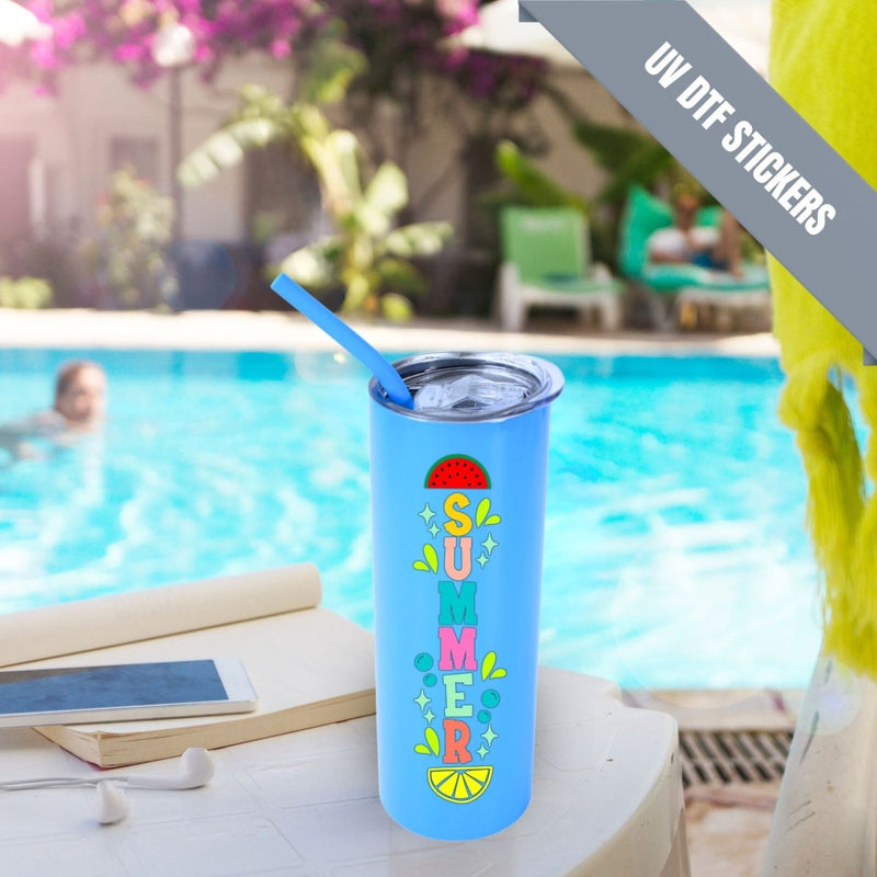 ProSub 20oz Epoxy & Engravable Coated Stainless Steel Skinny Tumbler - Blue25 Count - Swing Design10