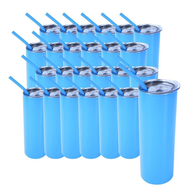 ProSub 20oz Epoxy & Engravable Coated Stainless Steel Skinny Tumbler - Blue25 Count - Swing Design4