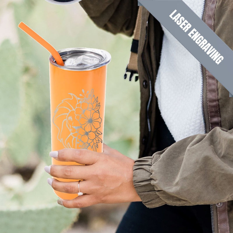 ProSub 20oz Epoxy & Engravable Coated Stainless Steel Skinny Tumbler - Orange25 Count - Swing Design6