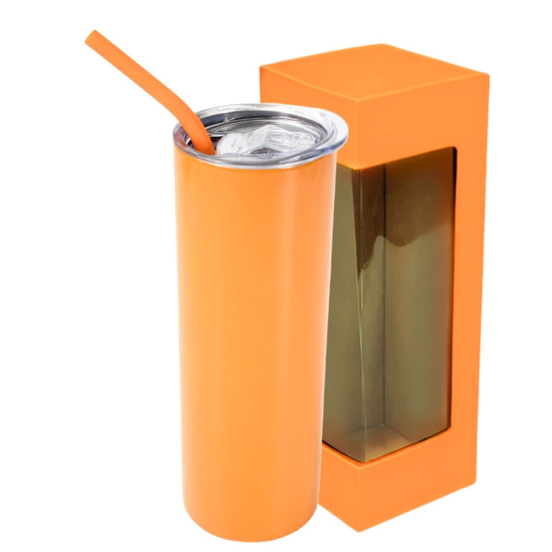 ProSub 20oz Epoxy & Engravable Coated Stainless Steel Skinny Tumbler - OrangeSingle - Swing Design2