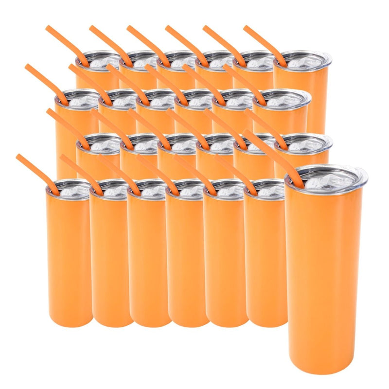 ProSub 20oz Epoxy & Engravable Coated Stainless Steel Skinny Tumbler - Orange25 Count - Swing Design4