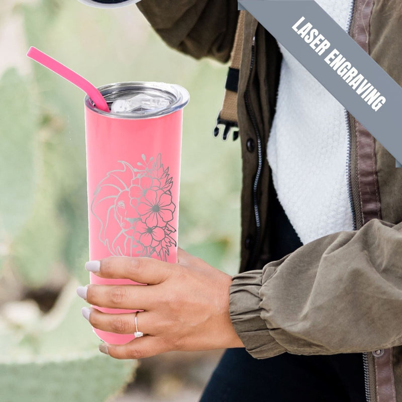 ProSub 20oz Epoxy & Engravable Coated Stainless Steel Skinny Tumbler - Pink25 Count - Swing Design6