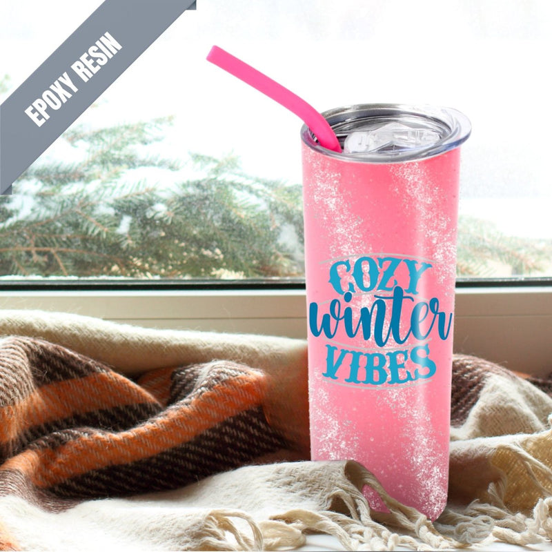 ProSub 20oz Epoxy & Engravable Coated Stainless Steel Skinny Tumbler - Pink25 Count - Swing Design7