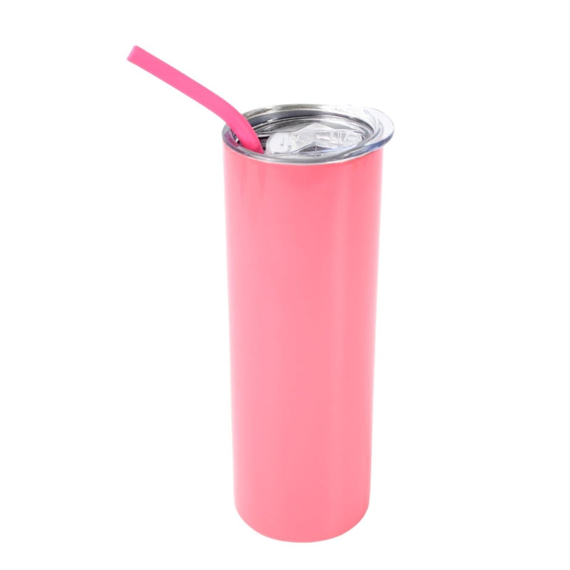 ProSub 20oz Epoxy & Engravable Coated Stainless Steel Skinny Tumbler - PinkSingle - Swing Design3