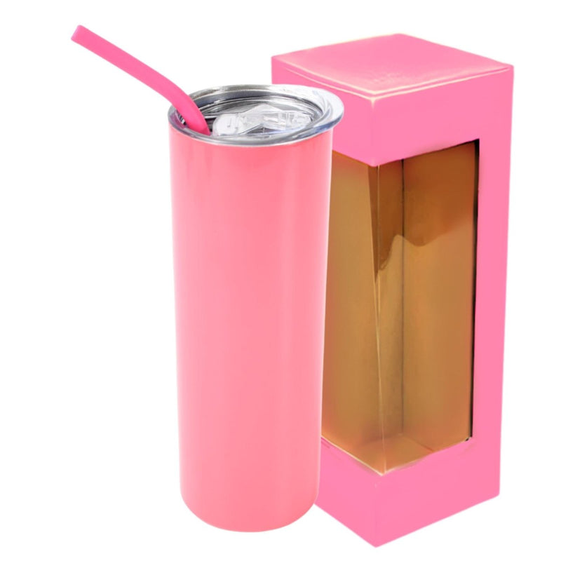 ProSub 20oz Epoxy & Engravable Coated Stainless Steel Skinny Tumbler - PinkSingle - Swing Design2