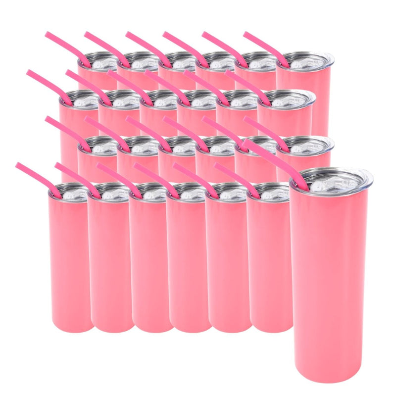 ProSub 20oz Epoxy & Engravable Coated Stainless Steel Skinny Tumbler - Pink25 Count - Swing Design4