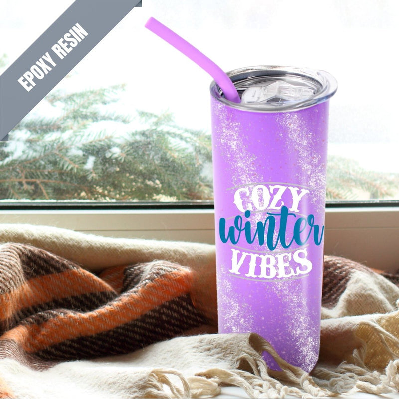 ProSub 20oz Epoxy & Engravable Coated Stainless Steel Skinny Tumbler - Purple25 Count - Swing Design