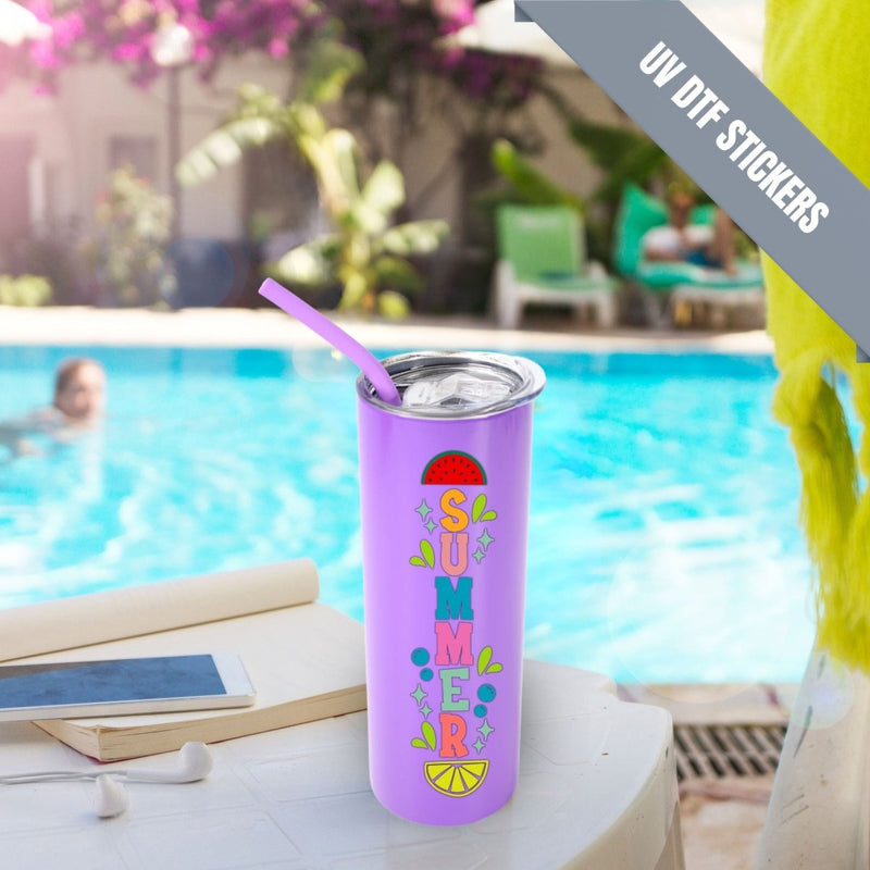ProSub 20oz Epoxy & Engravable Coated Stainless Steel Skinny Tumbler - Purple25 Count - Swing Design