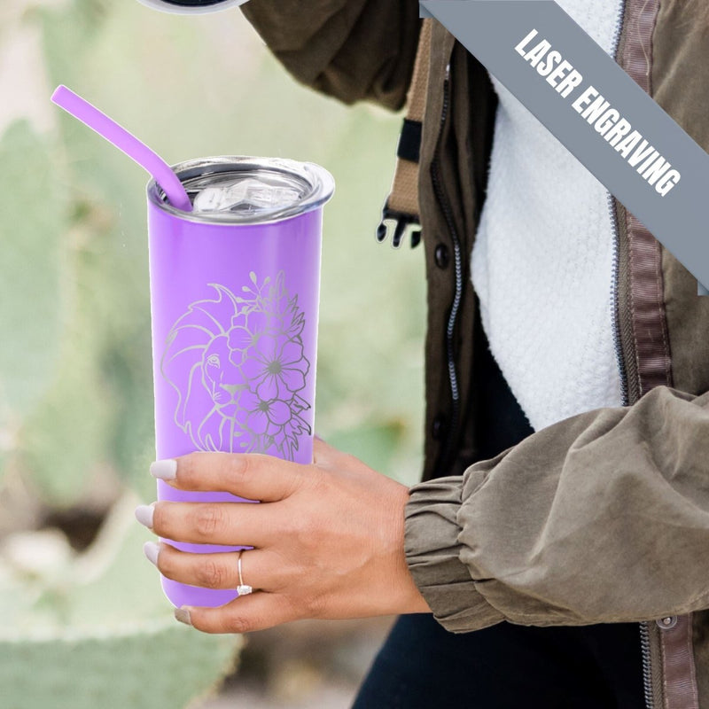 ProSub 20oz Epoxy & Engravable Coated Stainless Steel Skinny Tumbler - Purple25 Count - Swing Design