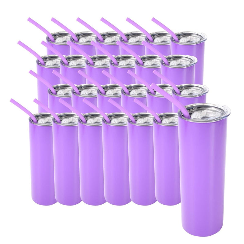 ProSub 20oz Epoxy & Engravable Coated Stainless Steel Skinny Tumbler - Purple25 Count - Swing Design