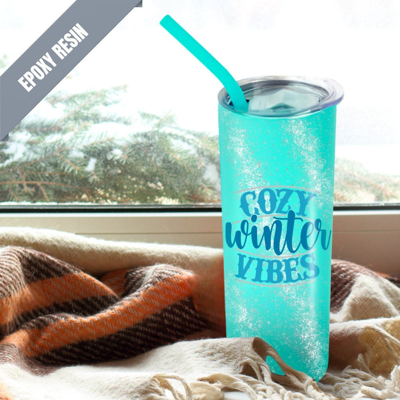 ProSub 20oz Epoxy & Engravable Coated Stainless Steel Skinny Tumbler - Teal25 Count - Swing Design7