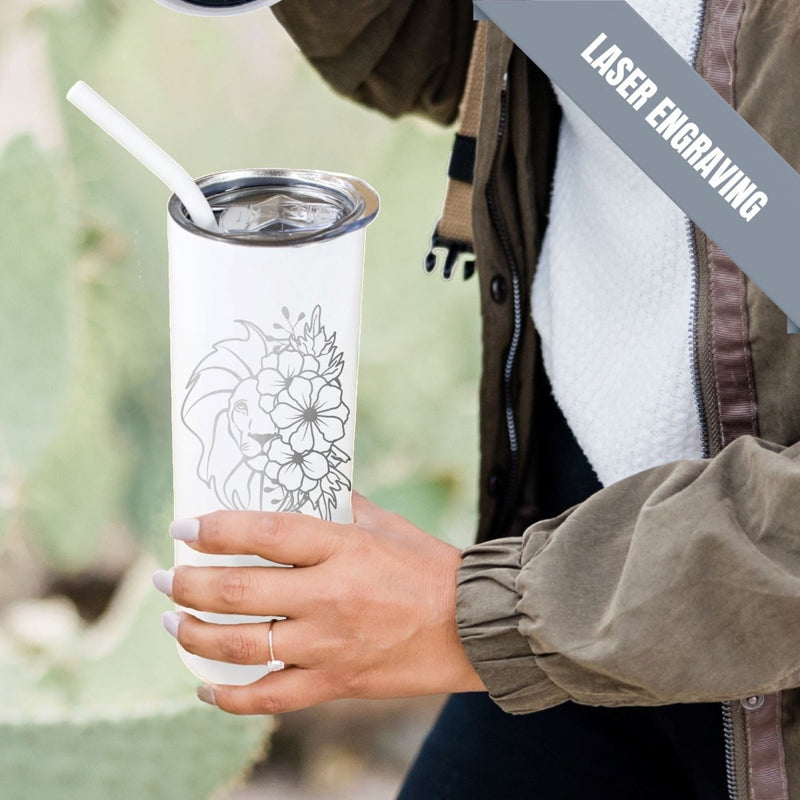ProSub 20oz Epoxy & Engravable Coated Stainless Steel Skinny Tumbler - WhiteSingle - Swing Design