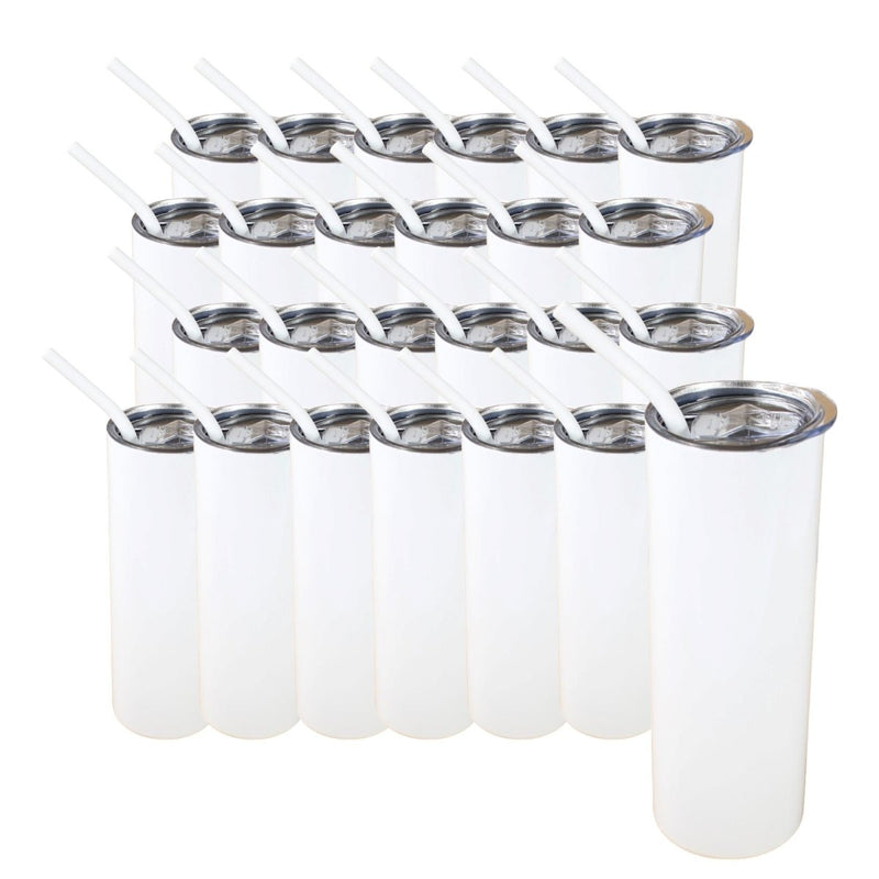 ProSub 20oz Epoxy & Engravable Coated Stainless Steel Skinny Tumbler - White25 Count - Swing Design