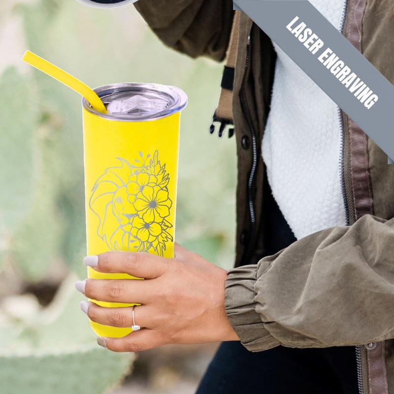 ProSub 20oz Epoxy & Engravable Coated Stainless Steel Skinny Tumbler - Yellow - Swing Design