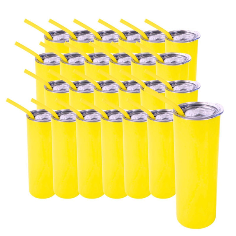 ProSub 20oz Epoxy & Engravable Coated Stainless Steel Skinny Tumbler - Yellow - Swing Design