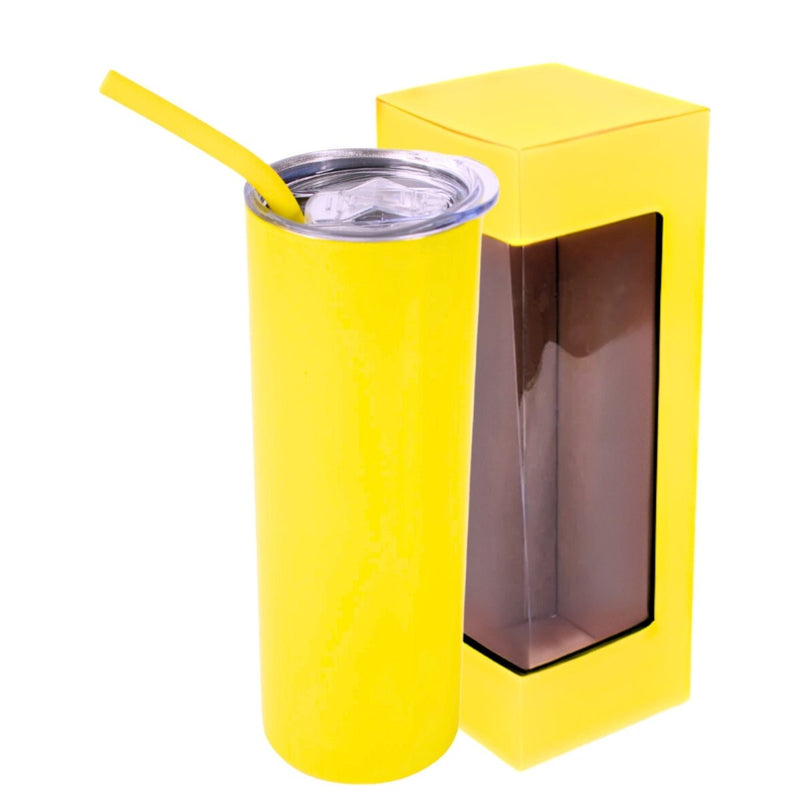 ProSub 20oz Epoxy & Engravable Coated Stainless Steel Skinny Tumbler - Yellow - Swing Design