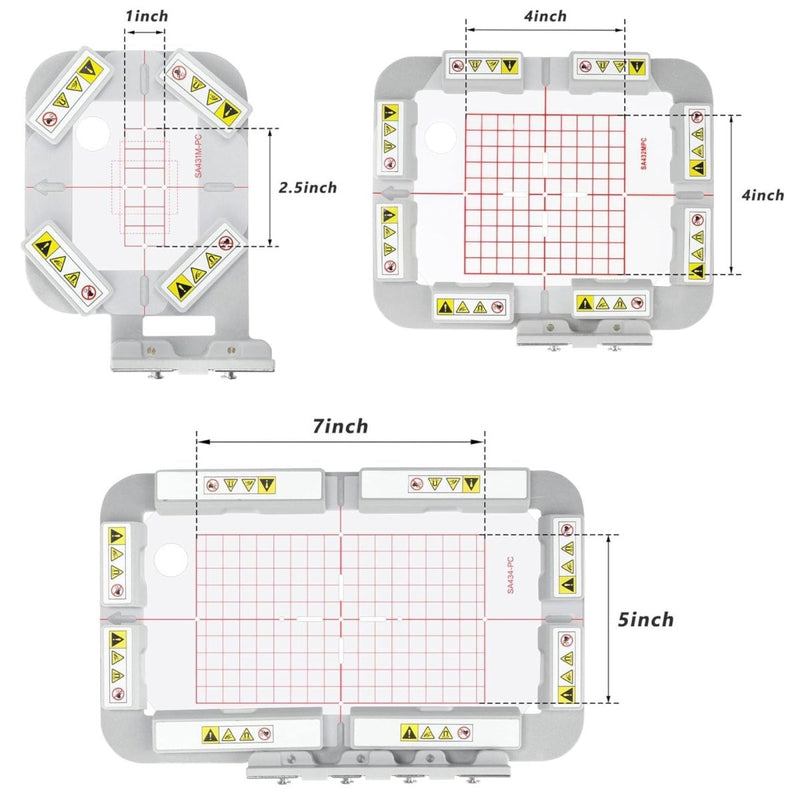 3pc Magnetic Embroidery Hoop Set for Brother SE700, PE545 and Other Models - Swing Design