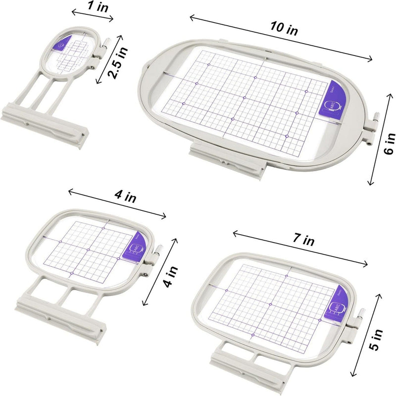 4pc Embroidery Hoop Set for Brother NQ1700E and Other Models Sewing Accessories Brother