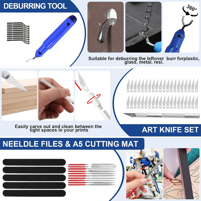201 Piece 3D Printer Tool Kit, Finishing Kit & Cleaning Kit with Storage Case