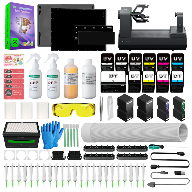 xTool O1 Omni UV + DT Fabric Printer Bundle with Rotary Attachment