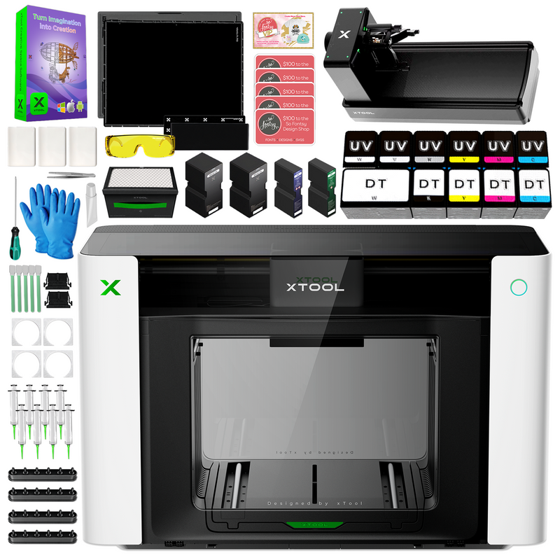 xTool O1 Omni UV + DT Fabric Printer Bundle with Rotary Attachment