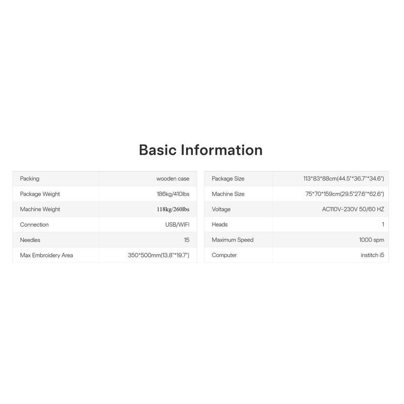 BAi Mirror 15 Needle Commercial Embroidery Machine Bundle with Cap & Hat Hoops Brother Sewing Bundle Bai