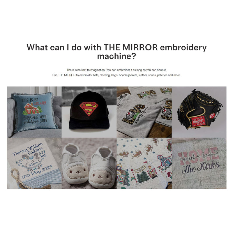 BAi Mirror 15 Needle Commercial Embroidery Machine Bundle with Cap & Hat Hoops Brother Sewing Bundle Bai