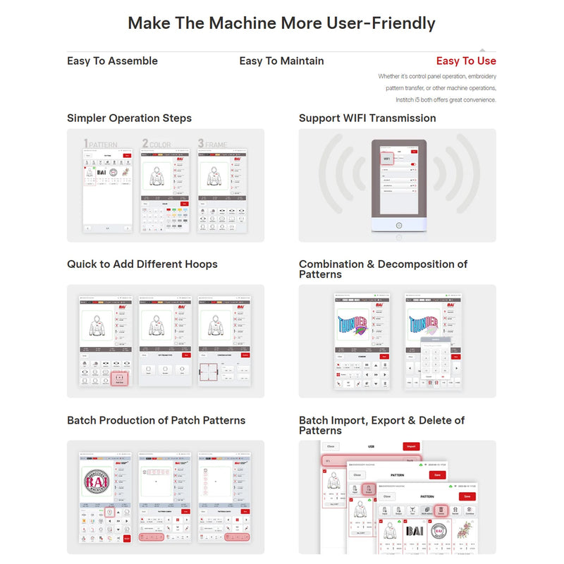 BAi Mirror 15 Needle Commercial Embroidery Machine Bundle with Cap Press & Hoops Brother Sewing Bundle Bai
