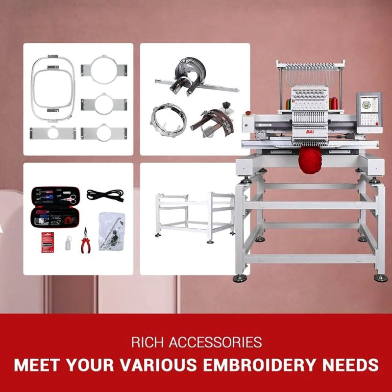BAi VISION 15 Needle Commercial Embroidery Machine with Mighty Hoop BundleHome Delivery - Swing Design