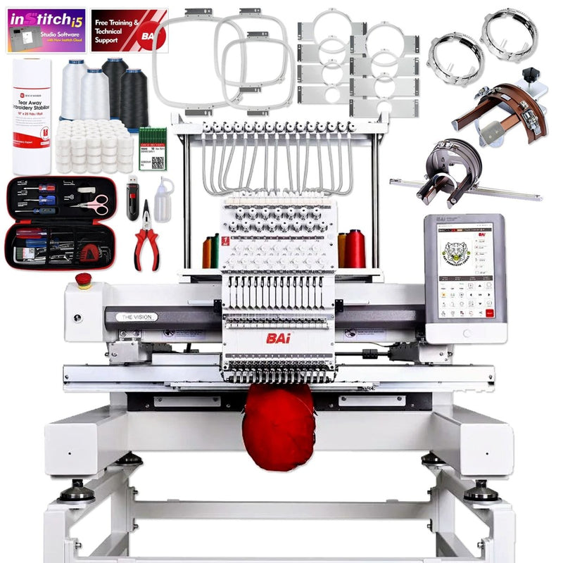 BAi VISION 15 Needle Embroidery Machine with Deluxe Mighty Hoop BundleHome Delivery - Swing Design2
