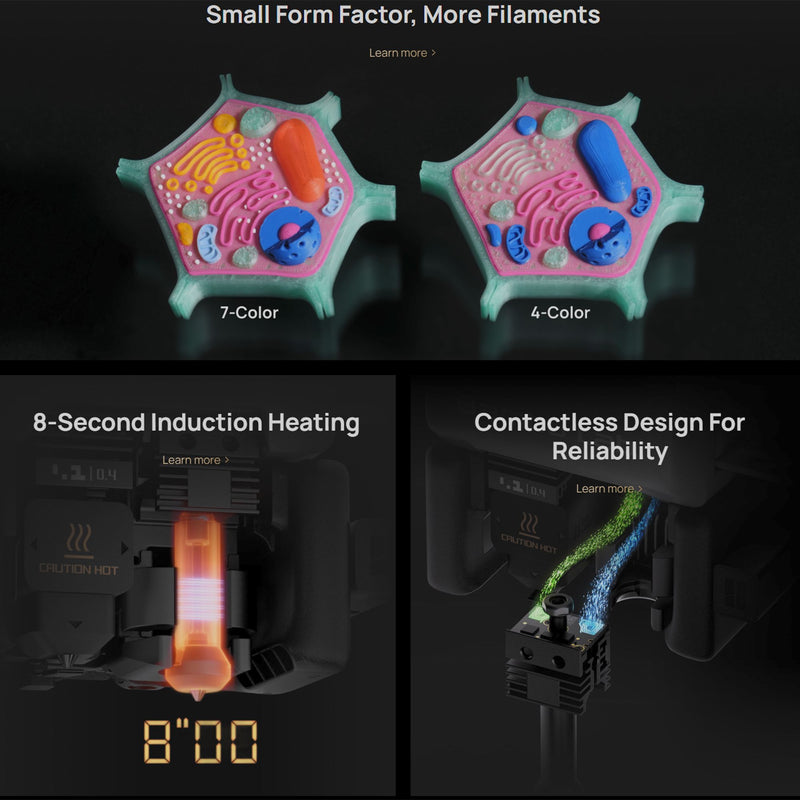 Bambu Lab H2C Dual Head 3D Printer Base Bundle with 4 Spool AMS 2 System 3D Printer Bundle Bambu Lab