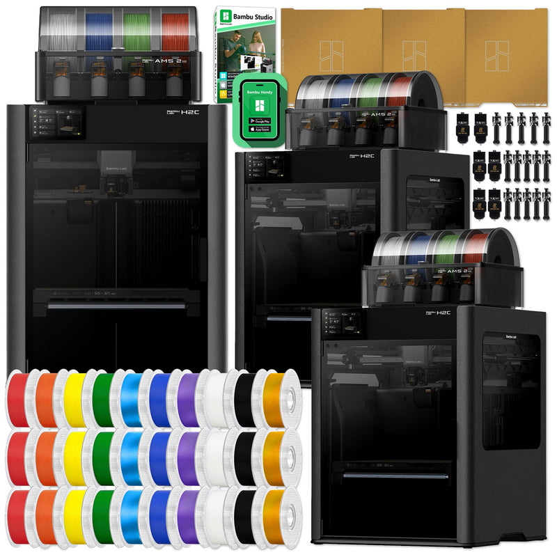 Bambu Lab H2C Dual Head 3D Printer Enterprise Bundle - 3 Printers & Filament 3D Printer Bundle Bambu Lab