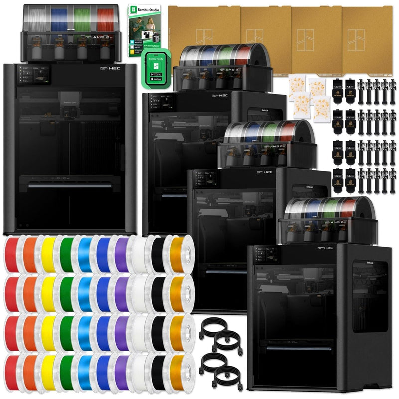 Bambu Lab H2C Dual Head 3D Printer Enterprise Bundle - 4 Printers & Filament - Swing Design