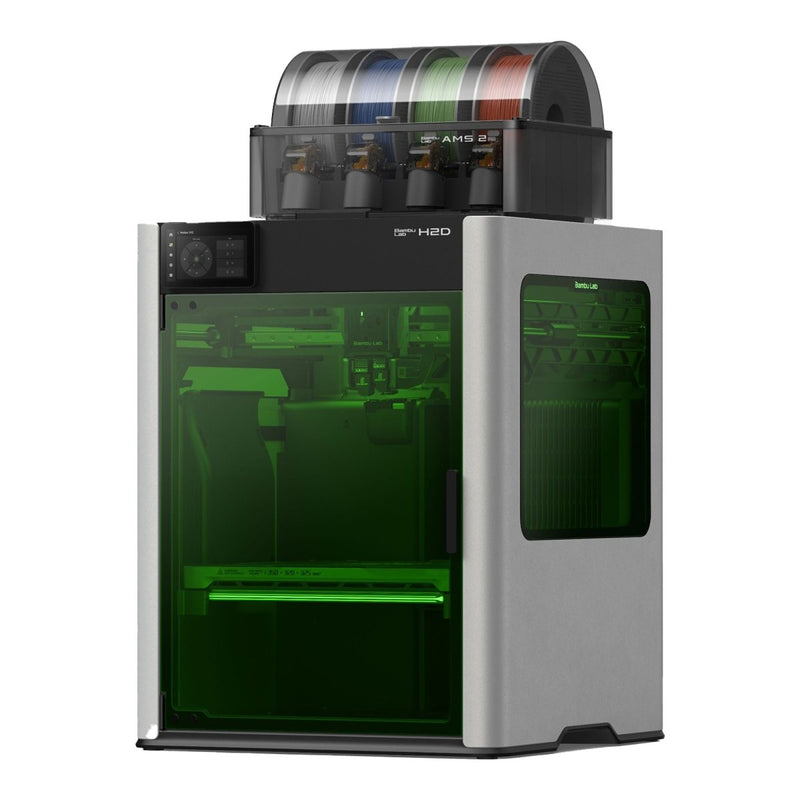 Bambu Lab H2D Dual Head 3D Printer 10W/40W & Laser & 17 Color AMS 2 PRO System - Swing Design
