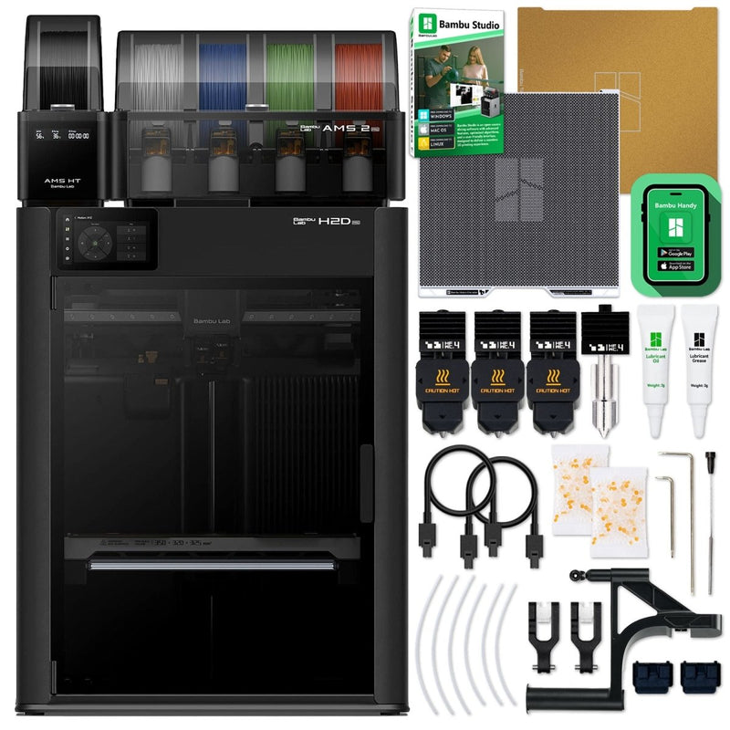 Bambu Lab H2D PRO Dual Head 3D Printer Bundle with 17 Channel AMS System - Swing Design