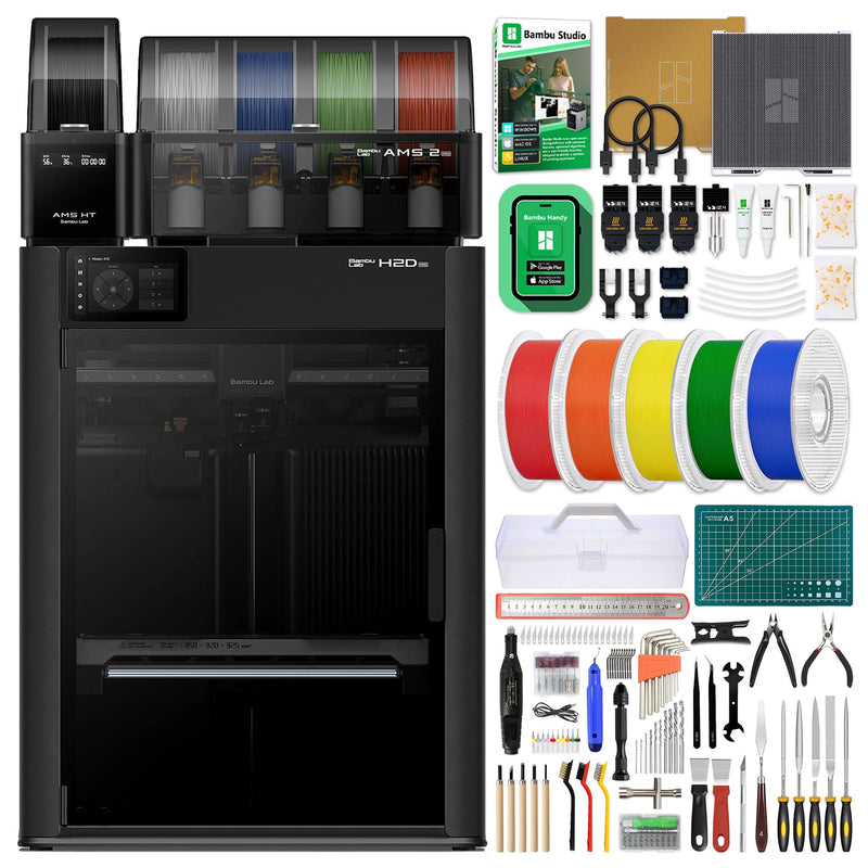 Bambu Lab H2D PRO Dual Head 3D Printer with Filament, Tool Kit & AMS 2 System Bambu H2D PRO 3D Printer Bundle Bambu Lab