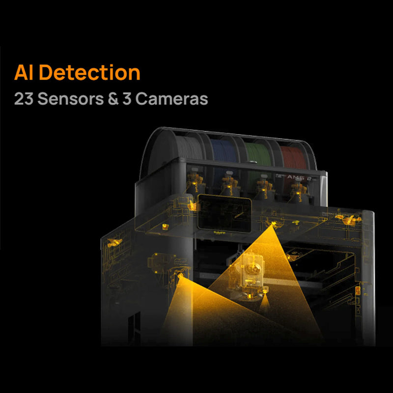 Bambu Lab H2S 3D Printer Base Bundle with 4 Spool AMS 2 PRO System 3D Printer Bundle Bambu Lab