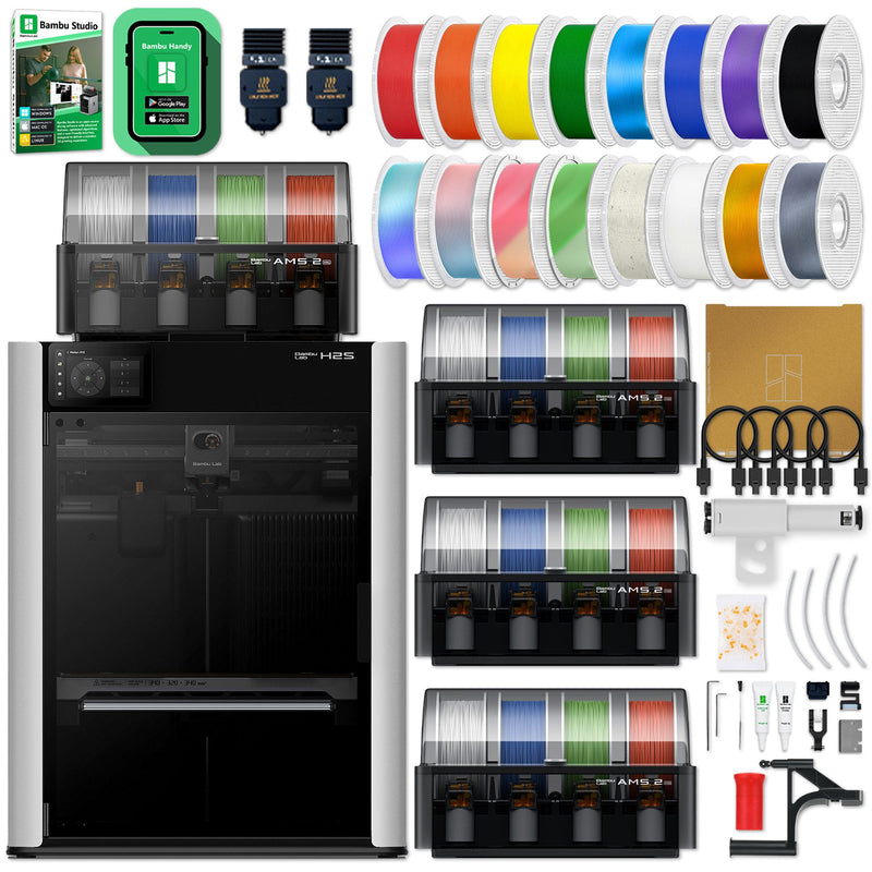 Bambu Lab H2S 3D Printer Bundle with with 16 Color AMS 2 PRO System 3D Printer Bundle Bambu Lab