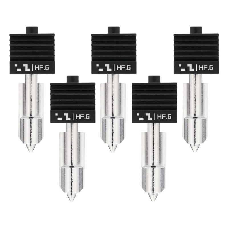 Bambu Lab High Flow 0.6mm Hardened Steel Nozzle Hotend for H2, X2 & P2 SeriesSet of 5 Nozzles - Swing Design