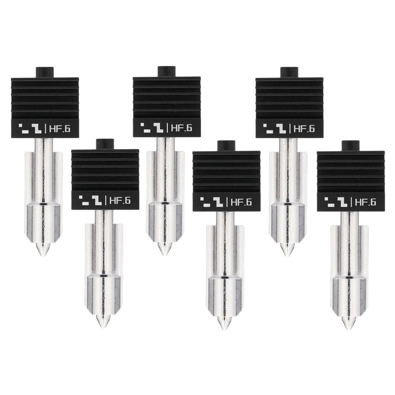 Bambu Lab High Flow 0.6mm Hardened Steel Nozzle Hotend for H2, X2 & P2 SeriesSet of 6 Nozzles - Swing Design