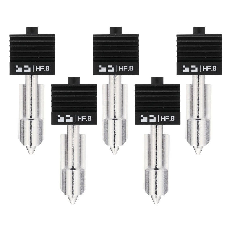 Bambu Lab High Flow 0.8mm Hardened Steel Nozzle Hotend for H2, X2 & P2 SeriesSet of 5 Nozzles - Swing Design