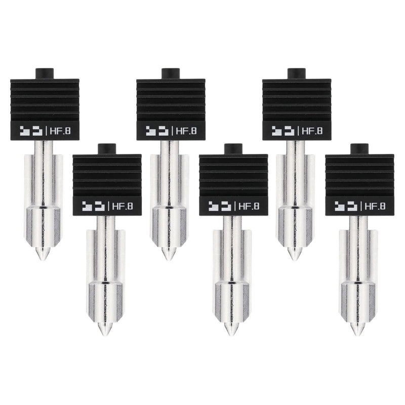 Bambu Lab High Flow 0.8mm Hardened Steel Nozzle Hotend for H2, X2 & P2 SeriesSet of 6 Nozzles - Swing Design