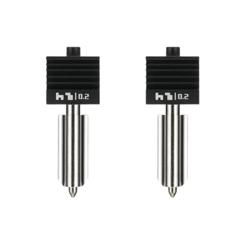 Bambu Lab Standard Flow 0.2mm Hardened Steel Nozzle Hotend for H2, X2 & P2 SeriesSet of 2 Nozzles - Swing Design